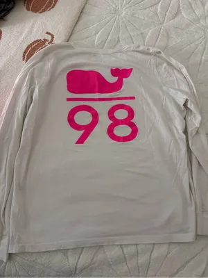 Vineyard Vines White Long-Sleeve Tee with Pink Whale 98 thumbnail 4