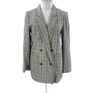 Maeve Anthropologie Lilith‎ Plaid Oversized Double Breasted Blazer Jacket Sz 6 thumbnail 5
