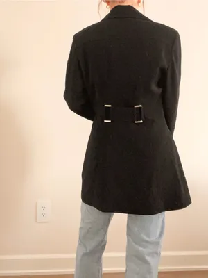 bebe Black Double-Breasted Women's Peacoat Style Blazer thumbnail 4
