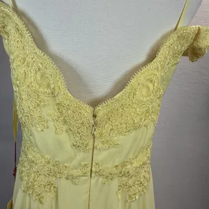 Yellow strapless evening gown Dreess MayoQueen Size‎ 12 thumbnail 4