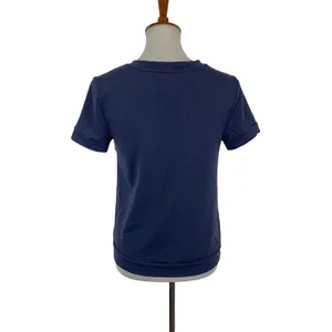 Peter Som Design Nation Top XS Short Sleeve Blue Printed Artsy Modern thumbnail 5