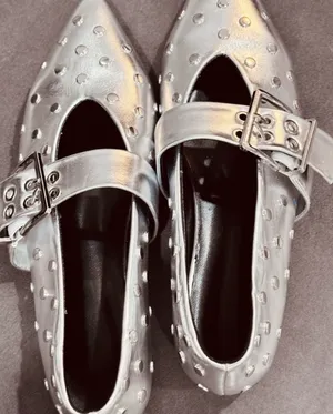 Silver Studded Mary Jane Flats Size 6 thumbnail 4