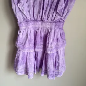 LoveShackFancy Natasha Ruffled Sleeve Tie Dye Mini Dress Small thumbnail 8