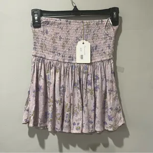 Sky to Moon small Set Purple Flowers ‎ Crop Top & Skirt Tie Front Fairy NEW thumbnail 13