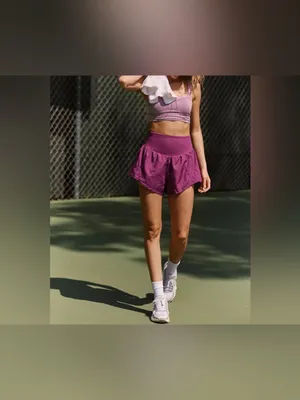 NWOT Free People FP Movement Carpe Diem Shorts - Deep Mulberry - Large thumbnail 6
