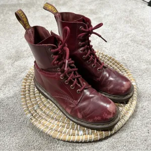 Dr. Martens Women’s Pascal Cherry Shiraz Buttero Leather 8-Eye Boots Size 6 thumbnail 1