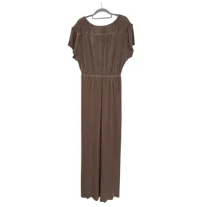 Baltic Born Pleated‎ Athena Maxi Dress XL Taupe Brown Flutter Sleeve Surplice thumbnail 2