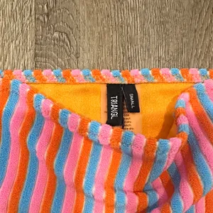 Triangl Swimwear Multicolor Striped Bandeau Bikini with Orange Trim thumbnail 2