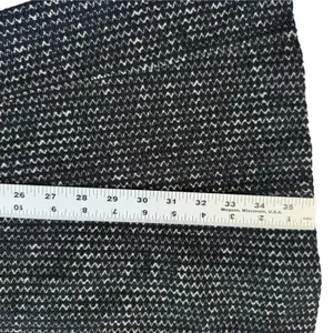 Ann Taylor Zigzag Textured Knit Front Zip Dress Womens 6 Fit & Flare Black White thumbnail 6