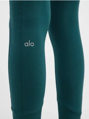 Alo Yoga Alo Soft Lounge Leggings XS Midnight Green Ribbed Pilates Yoga Sporty thumbnail 5