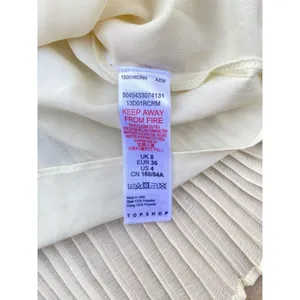 Topshop Boho Feminine Fairy Romantic Cream Pastel Pleated Sheer Neckline Blouse Size 8 thumbnail 9
