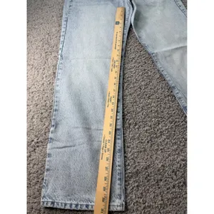 NWT Zara High Rise Straight Long Length Jeans Light Wash Acid Denim Size 12 EUR thumbnail 2