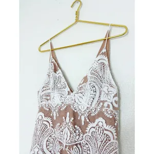 Free People Lace Night Shimmers Mini Dress Size 4 White Sequin Ivory Bridal thumbnail 9