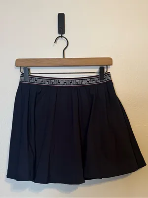 Tory Burch The Tech Twill‎ Geo-T Pleated Skirt Navy Tennis Skort thumbnail 3