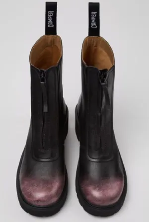 CAMPER Milah Black and Pink Leather Mid Boots, Size EU38/US7.5 NWOT Display pair thumbnail 1