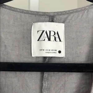 ZARA Lillian Gray Linen Jumpsuit Button-Down Linen Romper Women’s Size Medium thumbnail 8