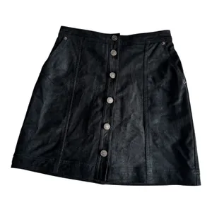 Abercrombie & Fitch Black Faux Suede Button Up A-Line Mini Skirt Women’s XS thumbnail 1