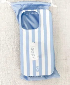 Loopy Cases White and blue striped case 14 pro thumbnail 1