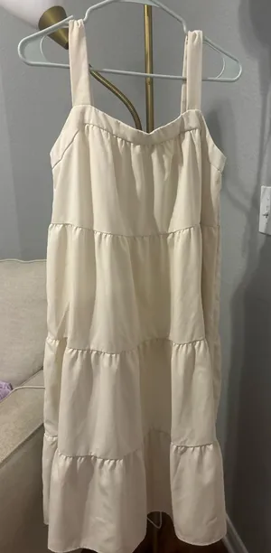 SheIn Cream Midi Dress thumbnail 1