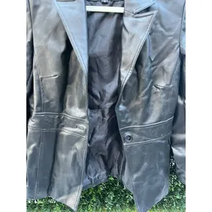 Vintage Rampage 90s Black Faux Leather Blazer Jacket Single‎ Button Medium thumbnail 6