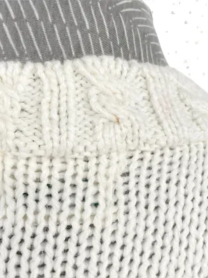 Vintage Winter Sweater Chunky Hand Knit Texture Oversized Boxy Cream Tan Size M thumbnail 9