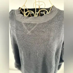Aerie Chilled Out Brushed Fleece Sweatshirt Side Splits Small Black thumbnail 7