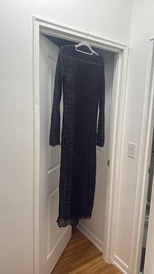 H&M black lace long sleeve maxi dress thumbnail 3