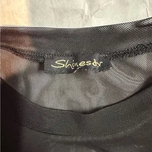 Shinestar Black Mesh Bodysuit thumbnail 8