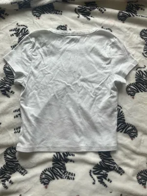 Altar'd State white baby tee size L small stain on bottom thumbnail 2