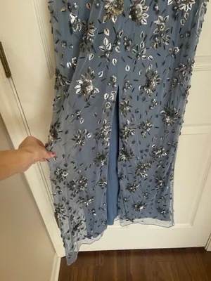 Floral Embellished Scoop Neck Evening Gown thumbnail 11