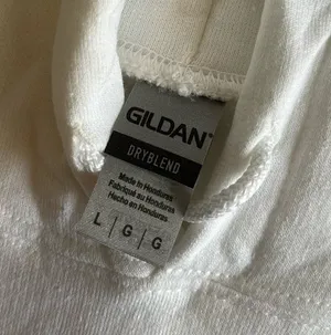 Gildan DryBlend White Hooded Sweatshirt Large thumbnail 2