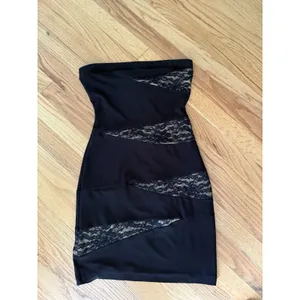 B Smart Vintage‎ Y2K Black and Tan Lace Mini Dress 7/8 Small Indie Sleeze Boho thumbnail 2