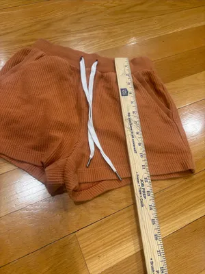 aerie Ribbed Drawstring Shorts - Burnt Orange thumbnail 4