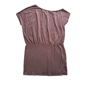 Wild Fable NWT Short Sleeve One Shoulder Mini Shift Dress Large Brown‎ Stretch thumbnail 2