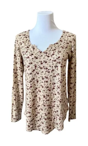 Maurices Prairie Floral Soft Yellow Henley Knit Top‎ SMALL Casual Coquette NWT thumbnail 1
