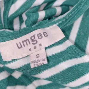 UMGEE green striped shirt dress with pockets size small thumbnail 5