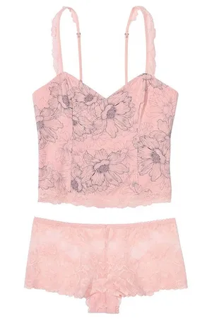 New VICTORIA'S SECRET Modal &‎ Lace Cropped Cami Set thumbnail 1
