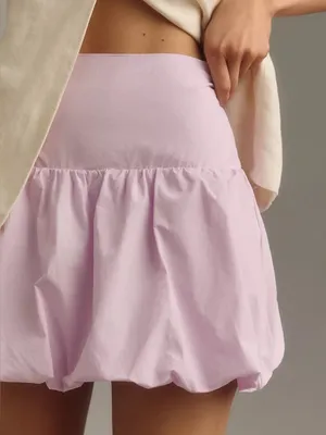 Lilac Bubble Hem Mini Skirt - Women thumbnail 2