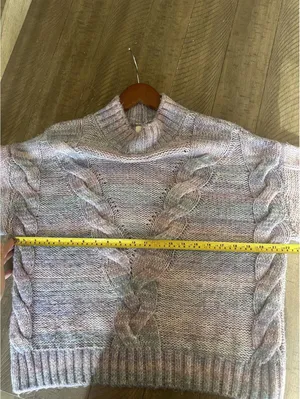 Maeve Anthropologie Rachel Textured Knit Mock Neck Sweater Lavender Women Medium thumbnail 9