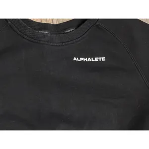Alphalete Black Cropped Oversized Crew Neck Sweatshirt Logo Pullover‎ Size Small thumbnail 3