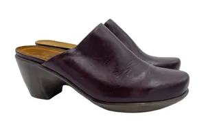NAOT Eden Dream Leather Mule Clog Women's Size 38 US 7 Deep Brown Purple Boho thumbnail 1
