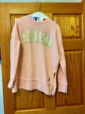 Fanatics Nebraska Huskers Pressbox Women's La Jolla Fleece Pullover Sweatshirt - Pink thumbnail 2