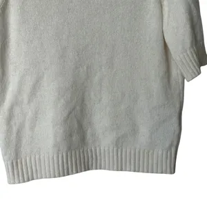 Anthropologie wool blend Cream turtleneck Sweater S Italy made thumbnail 6