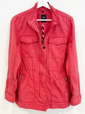 Gap Jacket Size S Pink‎ Twill Cargo Utility Stand Collar Zip Up Chore Gorpcore thumbnail 1