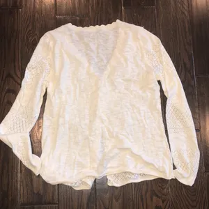 FRYE white knit button down cardigan sweater cotton fabric size medium thumbnail 6