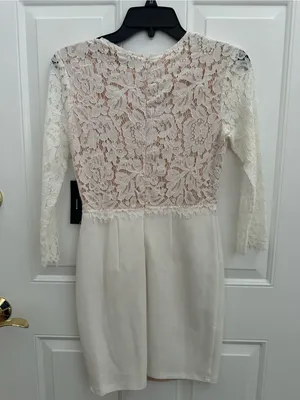 Lulus Lace Bodice Sheath Dress - White thumbnail 8