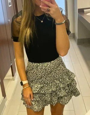 Black Puff Sleeve Knit Top thumbnail 1