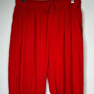 Drawstring Red Christmas Pajama Pants‎ Red Size M thumbnail 2