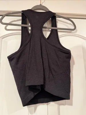 lululemon athletica ebb to street Black‎ Racerback cropped Tank Top 10 thumbnail 4