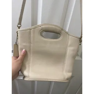 vtg Coach Mini Shopper Bucket Tote Bag 9993 ivory leather top handle crossbody thumbnail 10